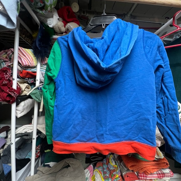 Sz8 Hanna Andersson Colorful Patchwork Hoodie Play Condition - Picture 7 of 9